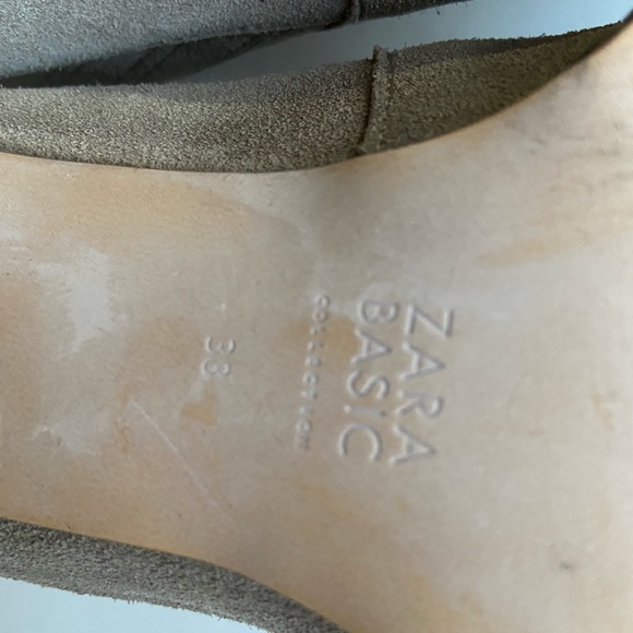 Zara buff tan suede ankle booties. - Picture 4 of 5